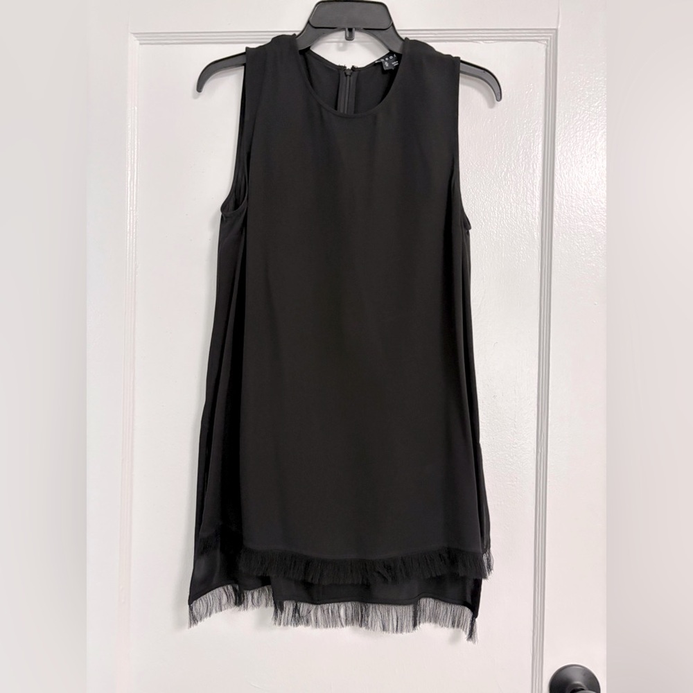 Theory Fringe Shirt Dress Sleeveless Black size Medium